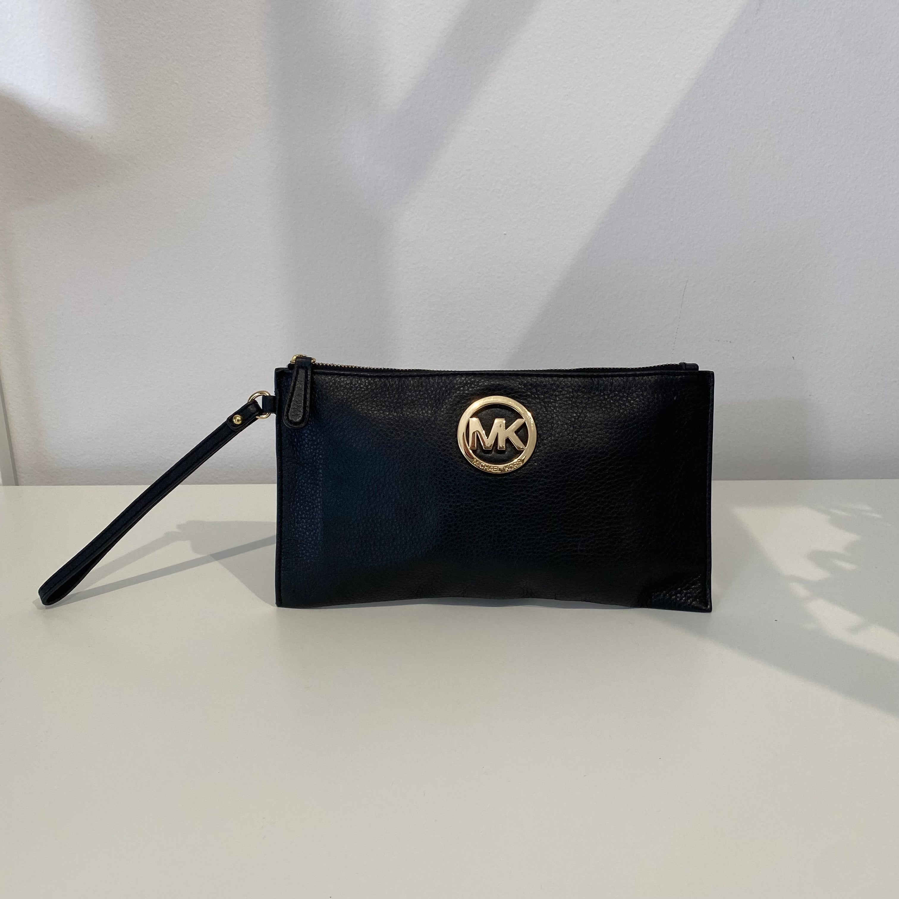 Michael Kors Black Leather Clutch