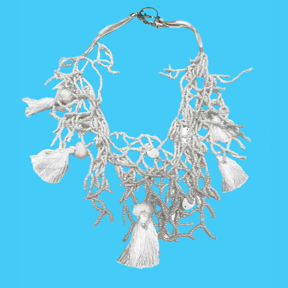 Antica Sartoria White Handmade Beaded Necklace