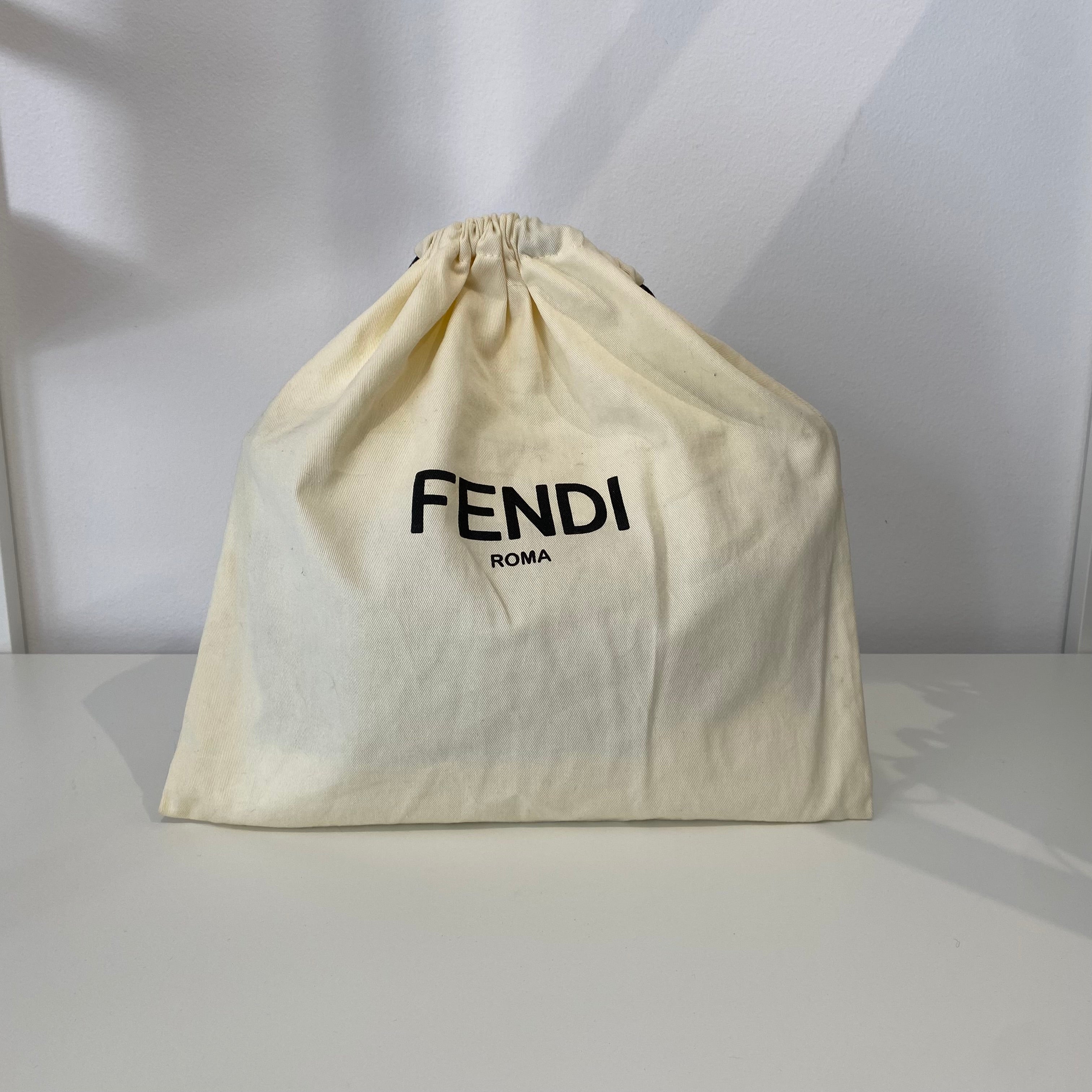Fendi White Leather Flat Alphabet Pouch