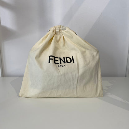 Fendi White Leather Flat Alphabet Pouch