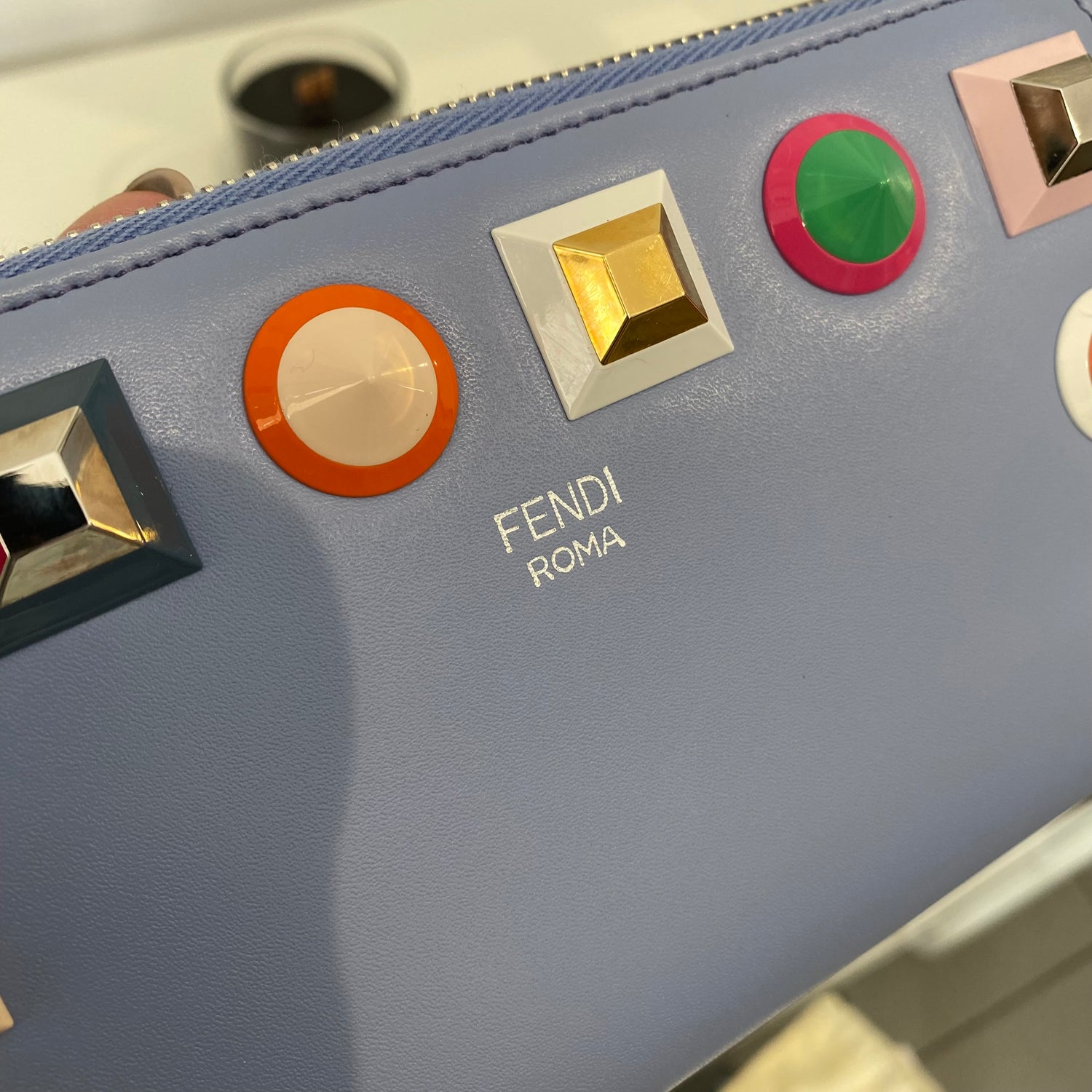 FENDI Zippy Long Purse Case Wallet Multi Studs