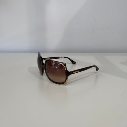 Pre-Loved Michael Kors Sunglasses- Brown/Black Gold trim on corners and arms
