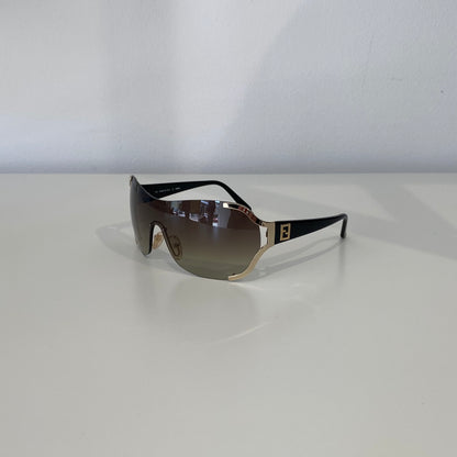 Pre-Loved Fendi Sunglasses- Black and Gold