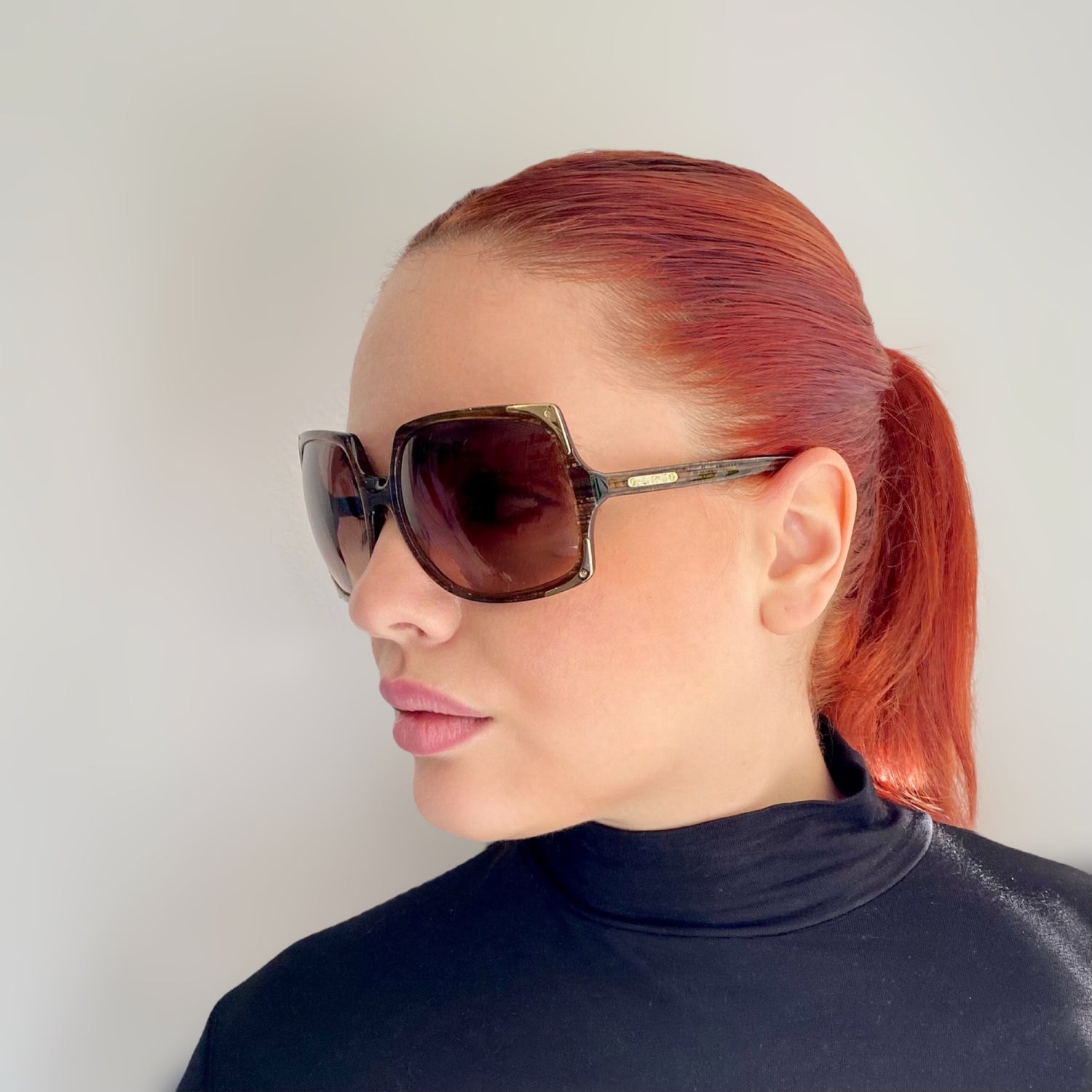 Pre-Loved Michael Kors Sunglasses- Brown/Black Gold trim on corners and arms
