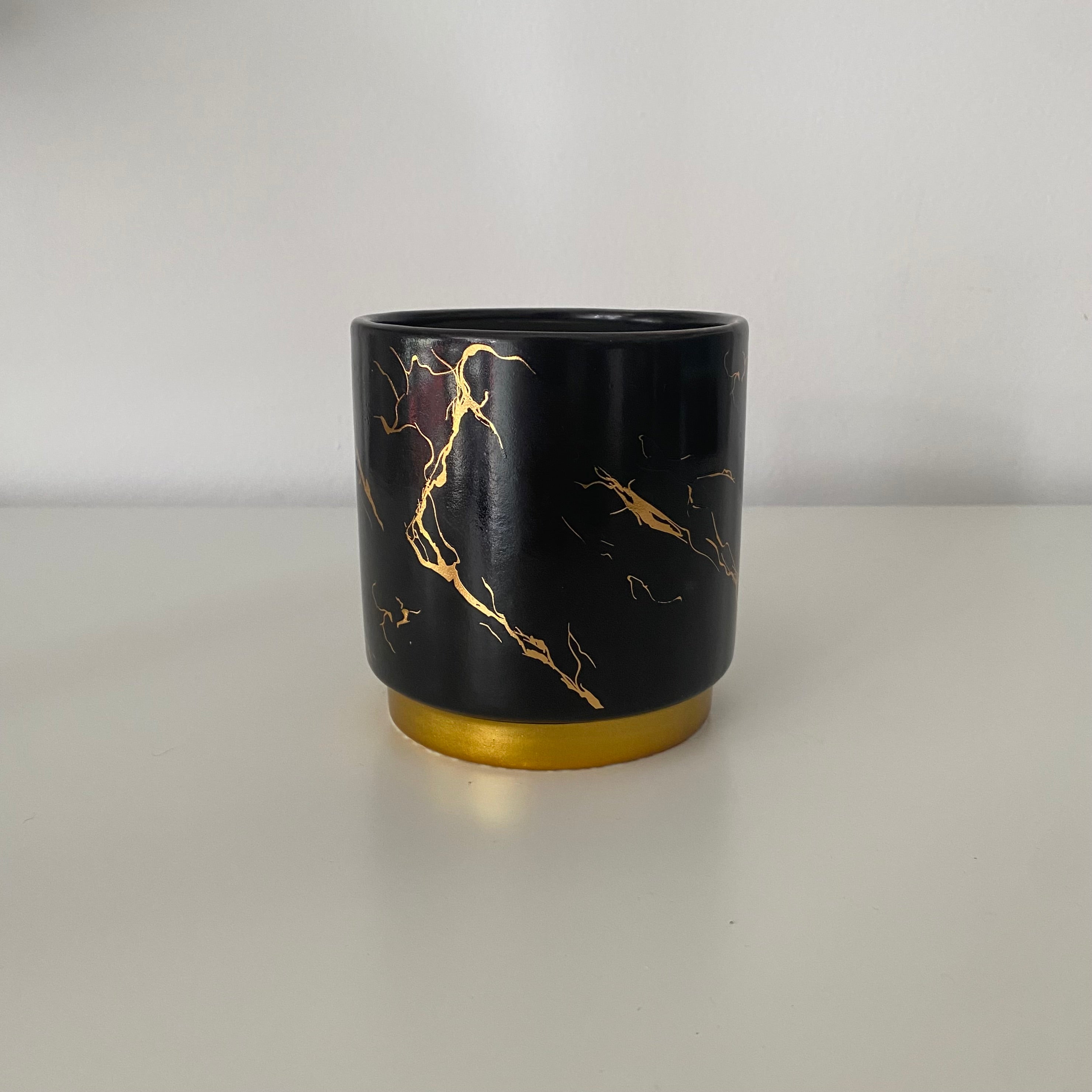 Black and Gold Marble- Scented Candle