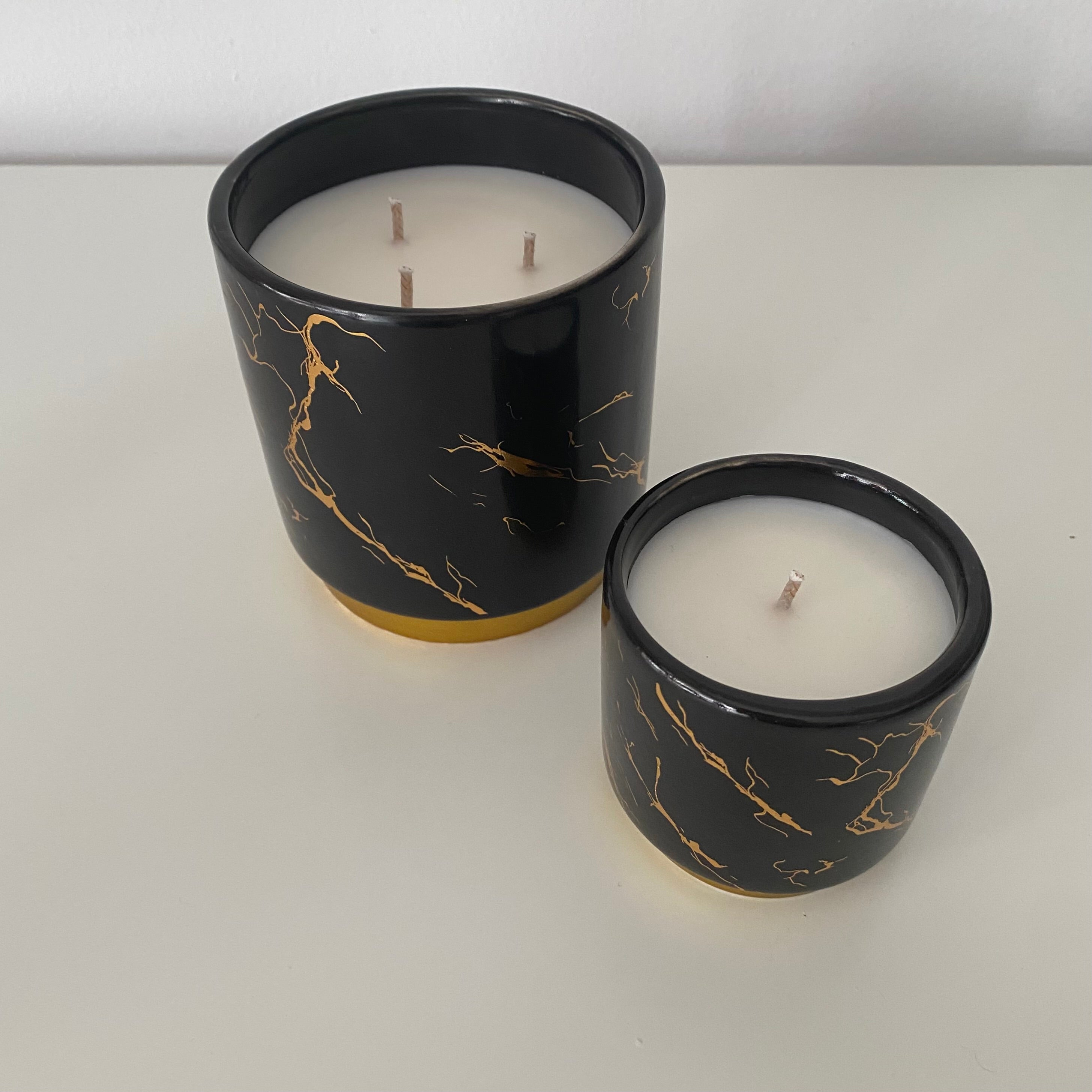 Black and Gold Marble- Scented Candle