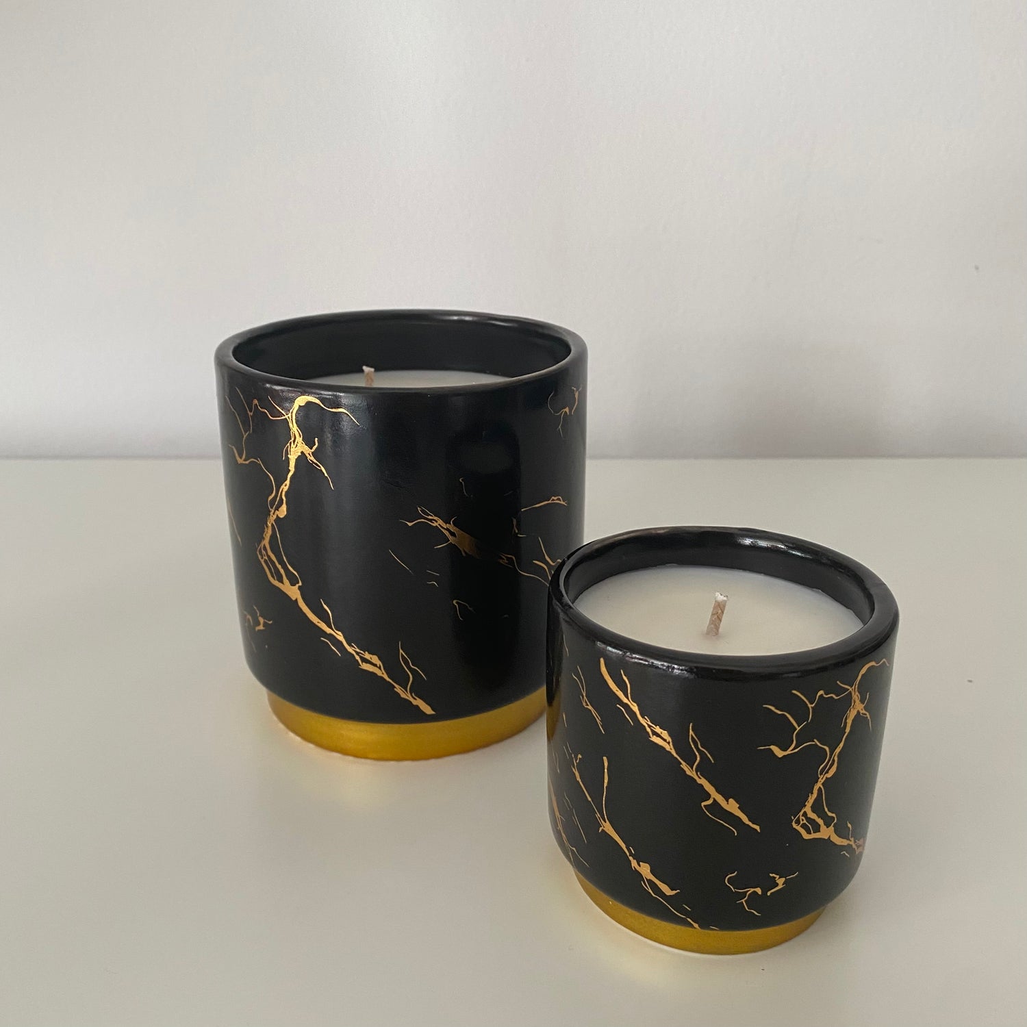 Black and Gold Marble- Scented Candle