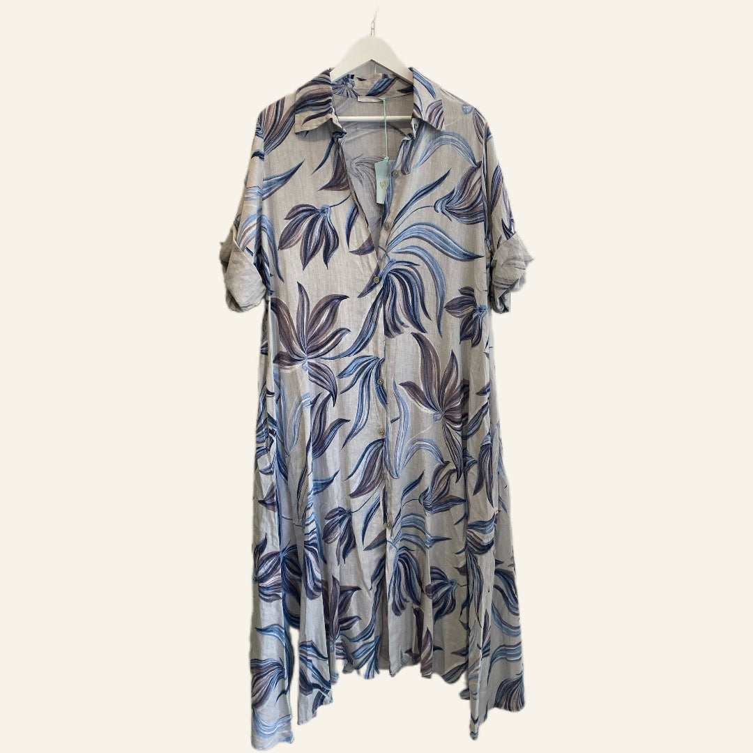 Ocean Breeze Linen Shirt Dress
