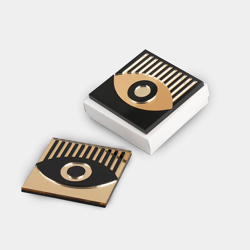 Ioanna M Eye Stripes – Plexi Glass Mirrors – Coasters